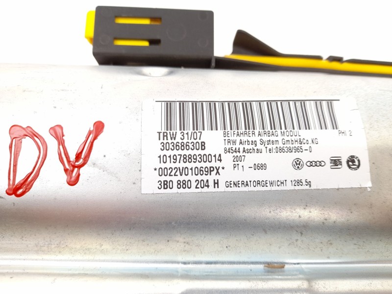 Recambio de airbag delantero derecho para skoda superb (3u4) 2.0 tdi dpf referencia OEM IAM 3B0880204H  30368630B