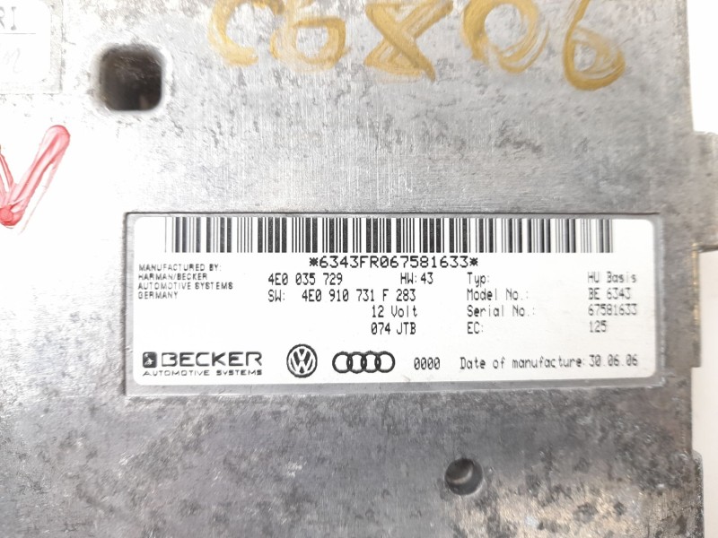 Recambio de sistema navegacion gps para audi a8 (4e2) 4.0 tdi quattro referencia OEM IAM 4E0035729  4E0910731F