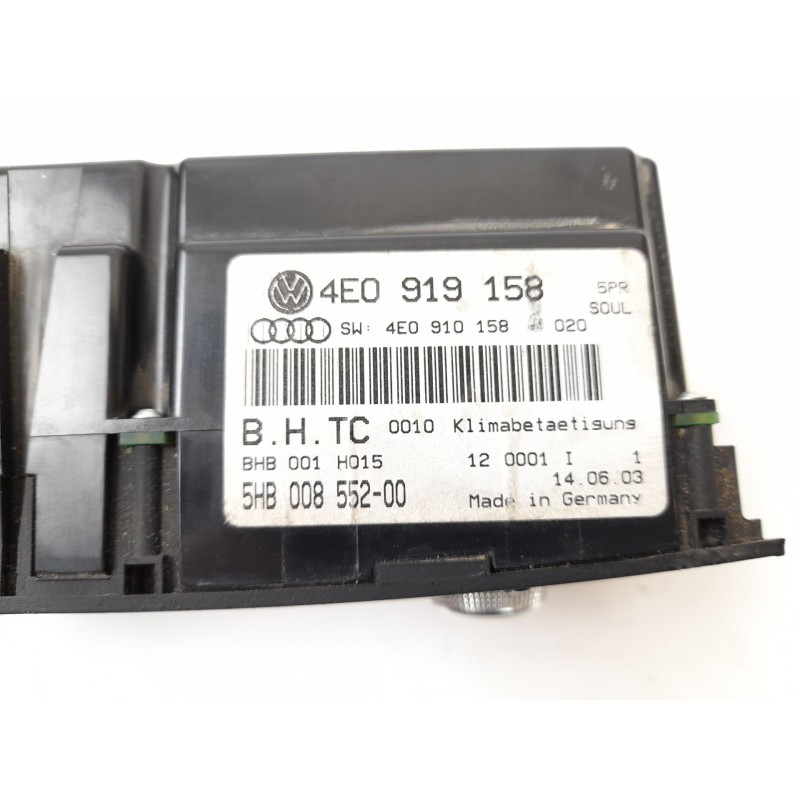 Recambio de mando climatizador para audi a8 (4e2) 4.0 tdi quattro referencia OEM IAM 4E0919158 5HB00855200 4E0910158