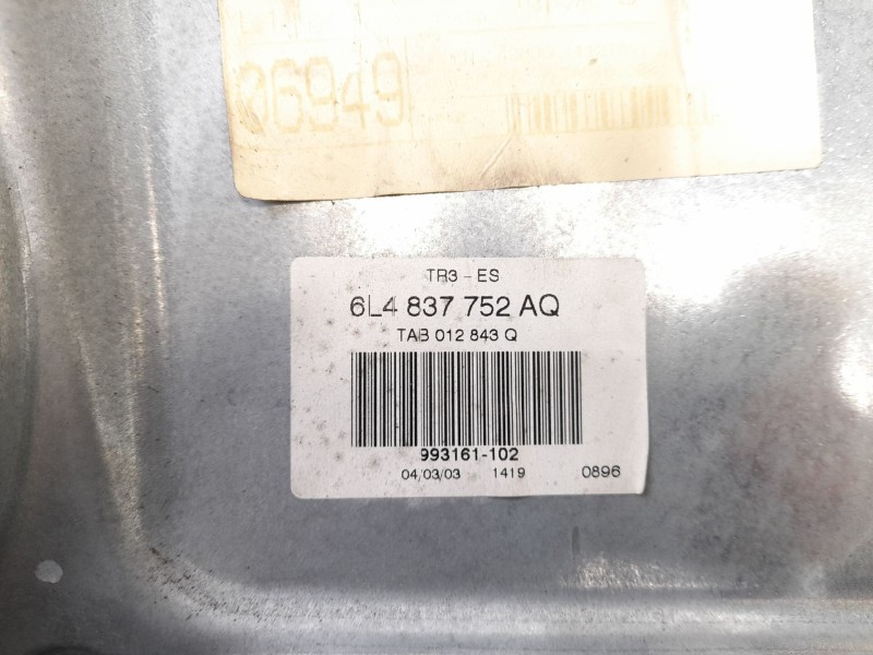 Recambio de elevalunas delantero derecho para seat ibiza (6l1) 1.9 tdi referencia OEM IAM 6L4837752AQ  6L4837756H