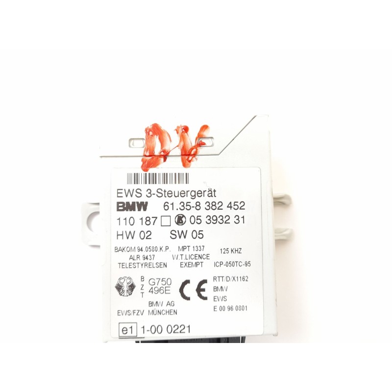 Recambio de centralita inmovilizador para bmw serie 5 berlina (e39) 2.5 525tds referencia OEM IAM 61358382452  05393231