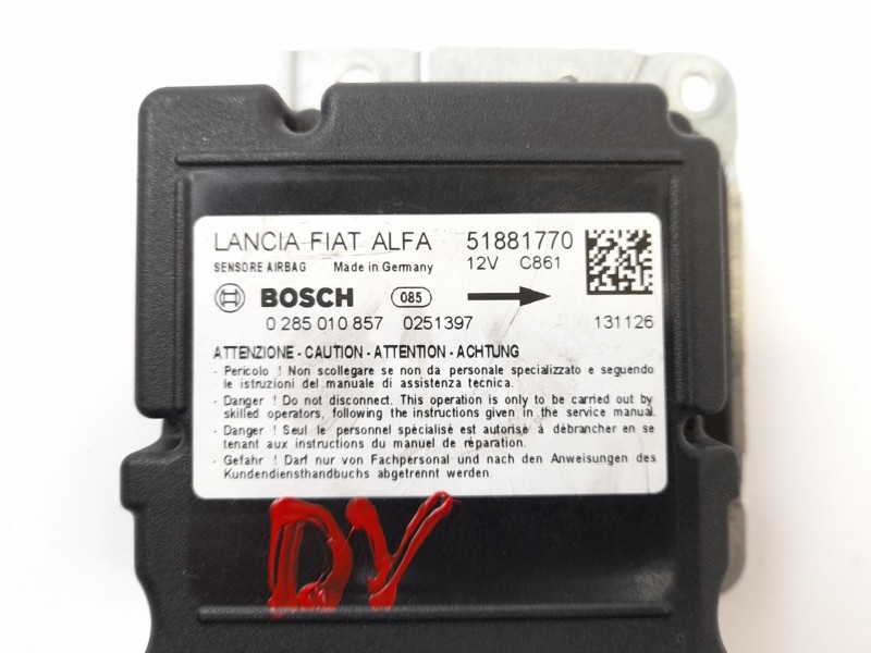 Recambio de centralita airbag para fiat doblo ii cargo (263) furgón base referencia OEM IAM 51881770  0285010857