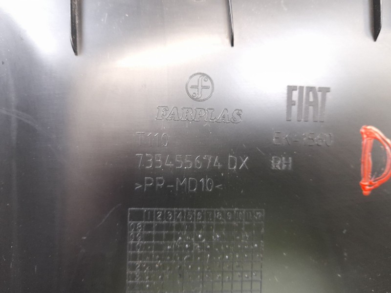 Recambio de moldura para fiat doblo ii cargo (263) furgón base referencia OEM IAM 735455674  