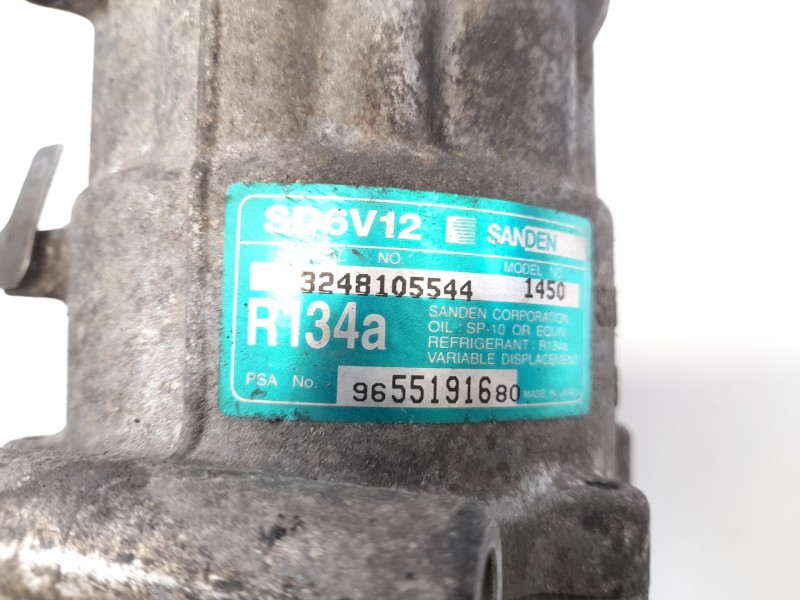 Recambio de compresor aire acondicionado para citroen c3 1.4 hdi premier referencia OEM IAM 9655191680  SD6VBL