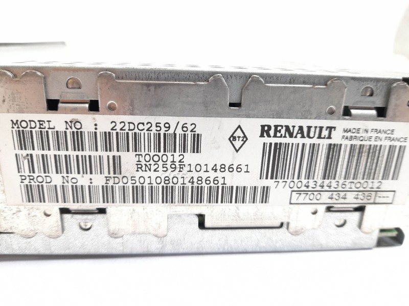 Recambio de sistema audio / radio cd para renault kangoo 1.2 i referencia OEM IAM 7700434436  7700434436