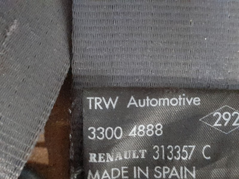 Recambio de cinturon seguridad trasero derecha para renault kangoo 1.2 i referencia OEM IAM 33004888  