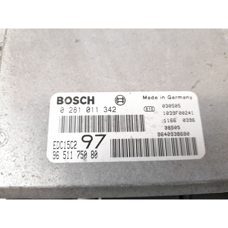 Recambio de centralita motor uce para fiat scudo furgon (220)2.0jtd referencia OEM IAM 9651175080 0281011342 9640938680