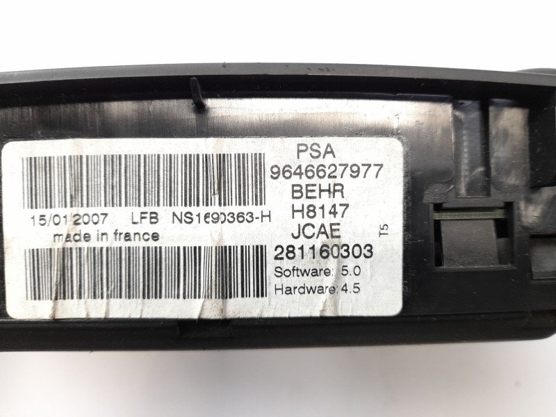 Recambio de mando climatizador para peugeot 307 5p xs+hdi referencia OEM IAM 9646627977  281160303