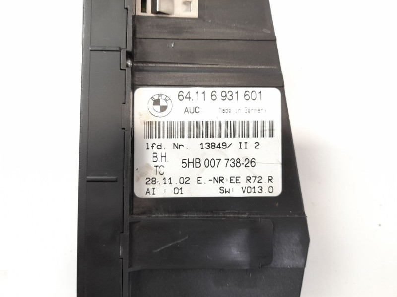 Recambio de mando climatizador para bmw serie 3 touring (e46) 320d referencia OEM IAM 64116931601  5HB00773826