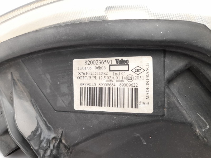 Recambio de faro derecho para renault kangoo (f/kc0) alize referencia OEM IAM 8200236591 89008684 89008440