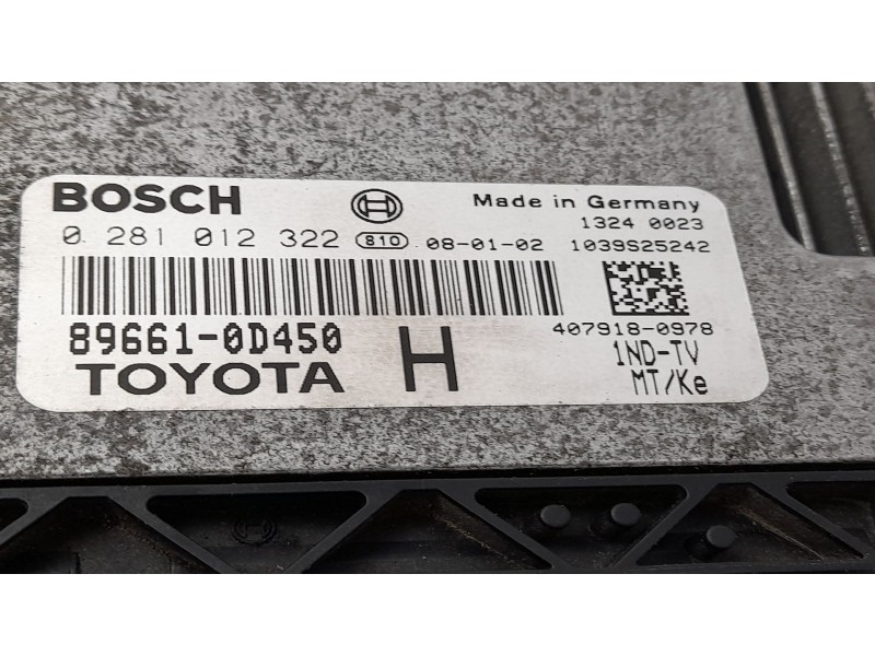 Recambio de centralita motor uce para toyota yaris (ksp9/scp9/nlp9) básico referencia OEM IAM 896610D450 0281012322 