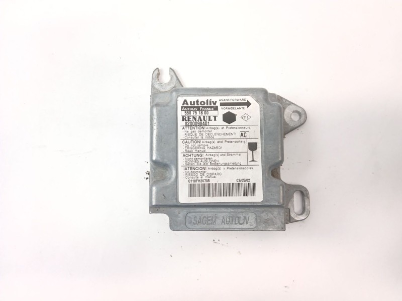 Recambio de centralita airbag para renault kangoo (kc0/1_) d 55 1.9 (kc0d) referencia OEM IAM 8200098401  