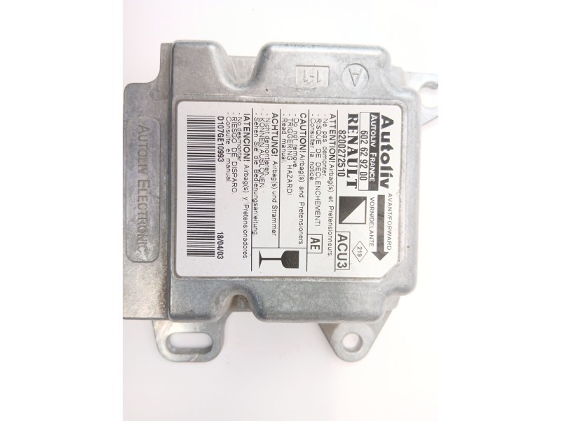 Recambio de centralita airbag para renault kangoo (kc0/1_) 1.5 dci (kc08, kc09) referencia OEM IAM 8200272510  