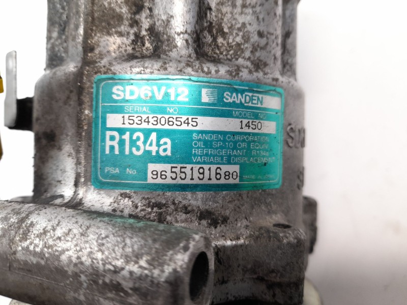Recambio de compresor aire acondicionado para citroën c2 1.4 referencia OEM IAM 9655191680  