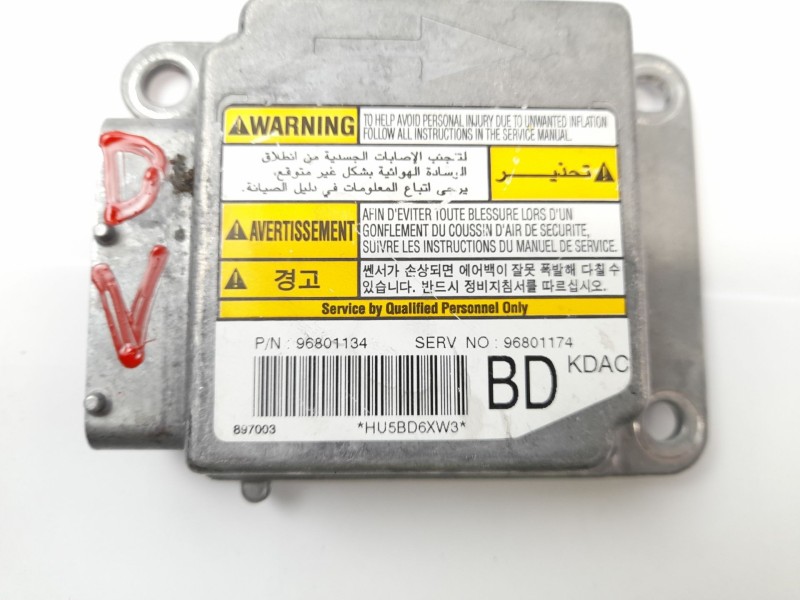 Recambio de centralita airbag para chevrolet matiz (m200, m250) 1.0 referencia OEM IAM 96801134  
