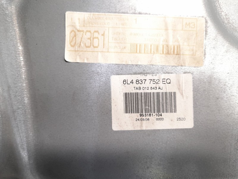 Recambio de elevalunas delantero derecho para seat ibiza (6l1) 1.4 tdi referencia OEM IAM 6L4837752EQ  