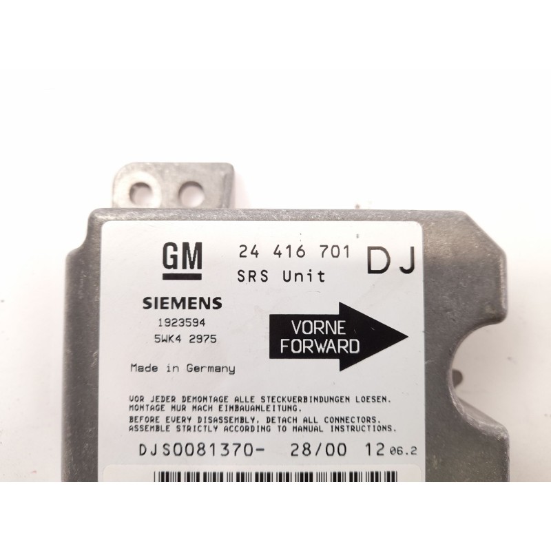 Recambio de centralita airbag para opel vectra b hatchback (j96) 2.0 dti 16v (f68) referencia OEM IAM 24416701  