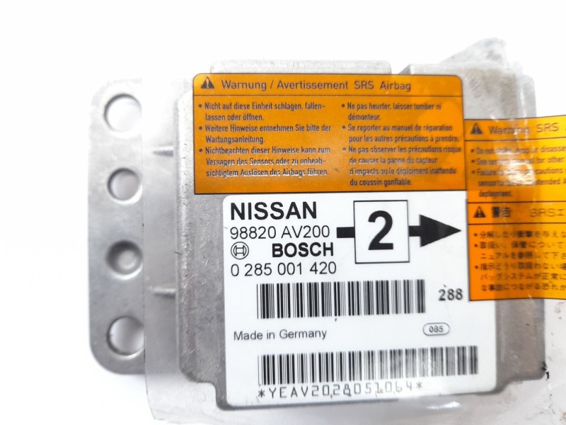 Recambio de centralita airbag para nissan primera (p12) 2.2 di referencia OEM IAM 98820AV200  
