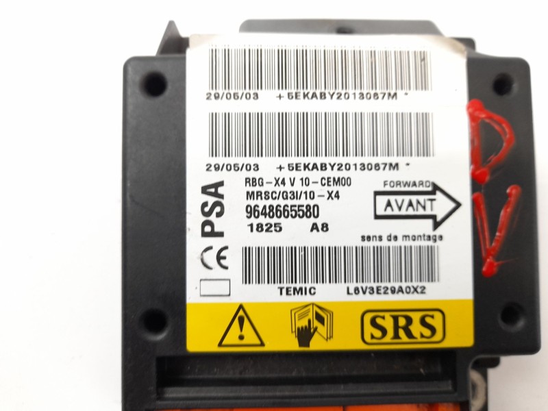 Recambio de centralita airbag para citroën c5 i (dc_) 2.2 hdi (dc4hxb, dc4hxe) referencia OEM IAM 9648665580  