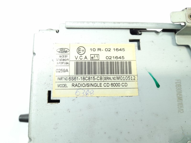 Recambio de sistema audio / radio cd para ford fusion (ju_) 1.6 tdci referencia OEM IAM 6S6118C815CB  