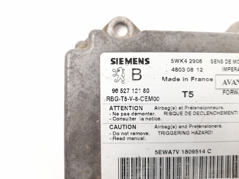 Recambio de centralita airbag para peugeot 307 3p xs. 2.0 hd referencia OEM IAM 9652712180  