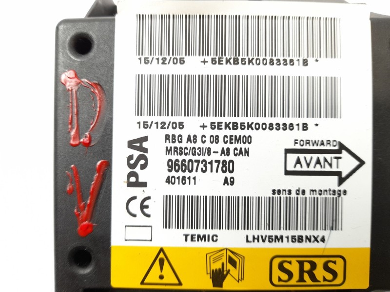 Recambio de centralita airbag para citroën c3 i (fc_, fn_) 1.4 hdi referencia OEM IAM 9660731780  