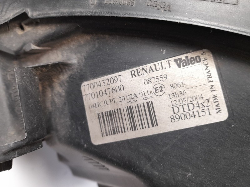 Recambio de faro derecho para renault scenic i (ja..) 1.9 dci (ja05, ja1f) referencia OEM IAM 7700432097  