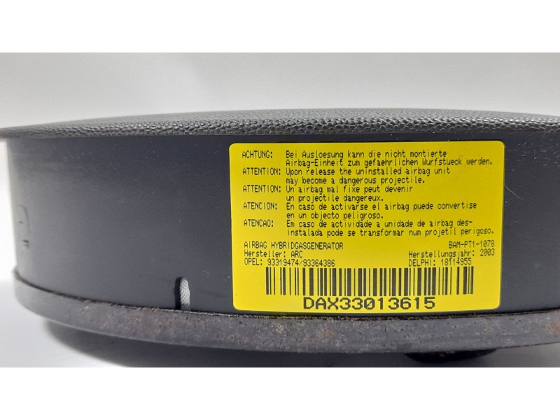 Recambio de airbag delantero izquierdo para opel meriva enjoy referencia OEM IAM DAX33013615  