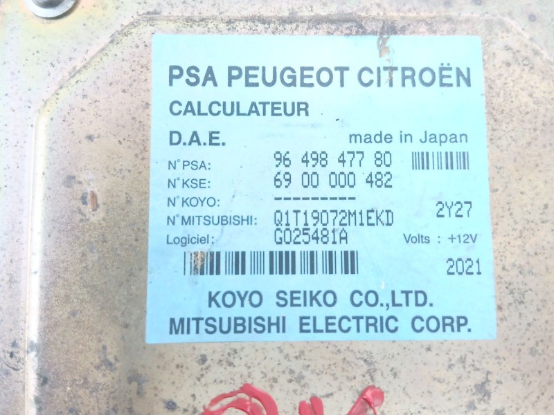 Recambio de centralita direccion asistida para citroën c3 1.1 vivace referencia OEM IAM 9649847780  