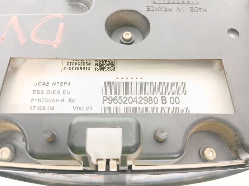 Recambio de cuadro instrumentos para citroën xsara (n1) 2.0 hdi 109 referencia OEM IAM 9652042980  