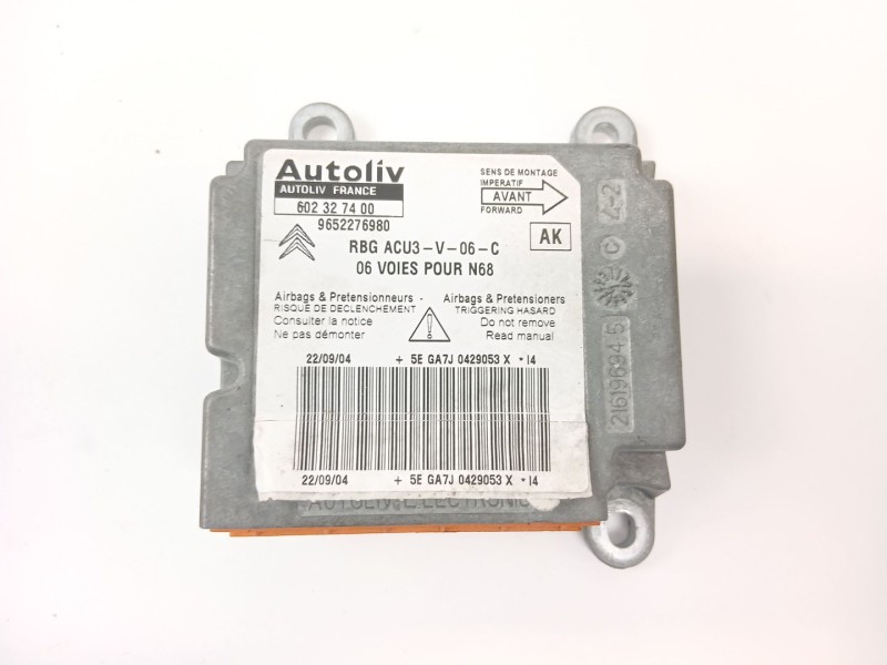 Recambio de centralita airbag para citroën xsara picasso (n68) 2.0 hdi referencia OEM IAM 9652276980  