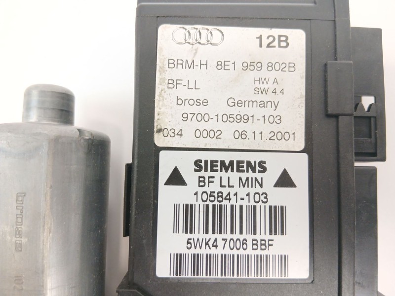 Recambio de motor elevalunas delantero derecho para audi a4 b6 (8e2) 2.5 tdi referencia OEM IAM 8E19598028  