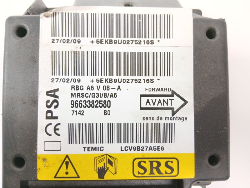 Recambio de centralita airbag para citroën c2 (jm_) 1.4 hdi referencia OEM IAM 9663382580  