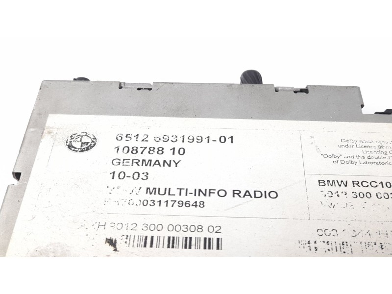 Recambio de sistema audio / radio cd para bmw serie 3 touring (e46) 320d referencia OEM IAM 10878810 65126931991 