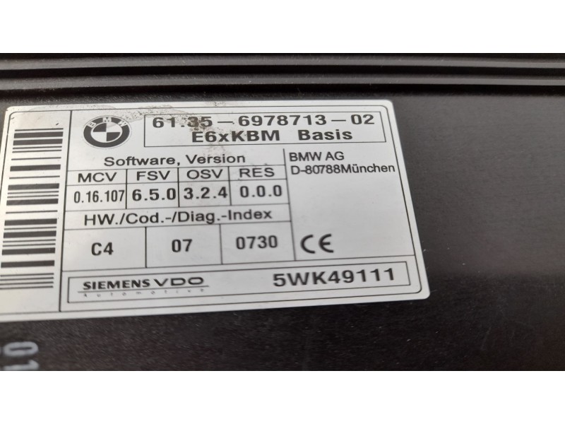 Recambio de modulo electronico para bmw serie 5 berlina (e60) 535 d referencia OEM IAM 61356978713  