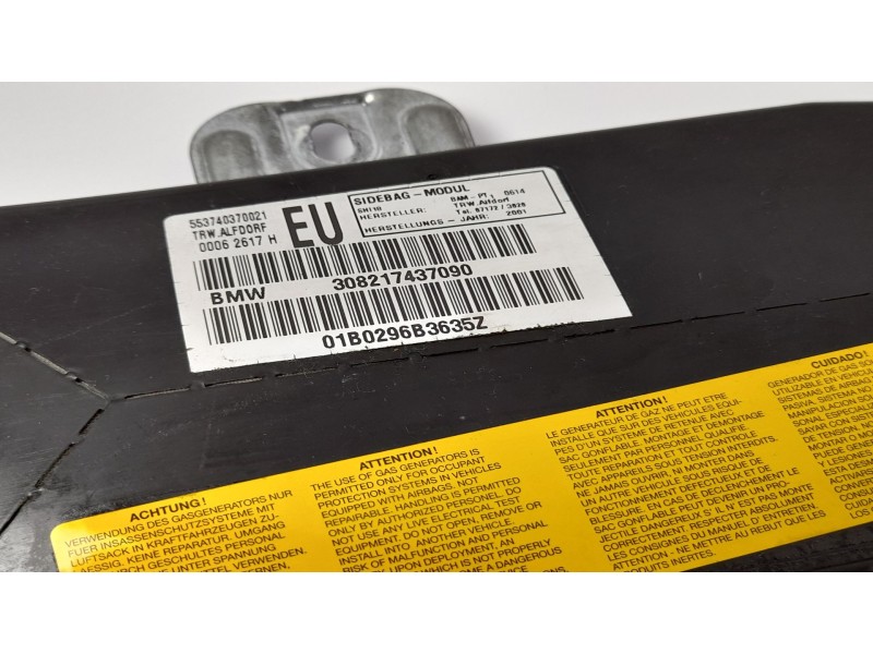 Recambio de airbag lateral izquierdo para bmw serie 3 berlina (e46) 320d referencia OEM IAM 308217437090 01B0296B3635Z 