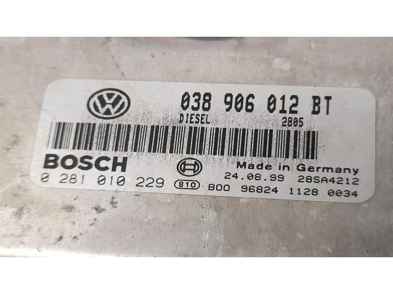 Recambio de centralita motor uce para seat toledo (1m2) 1.9 tdi referencia OEM IAM 038906012 0281010229 