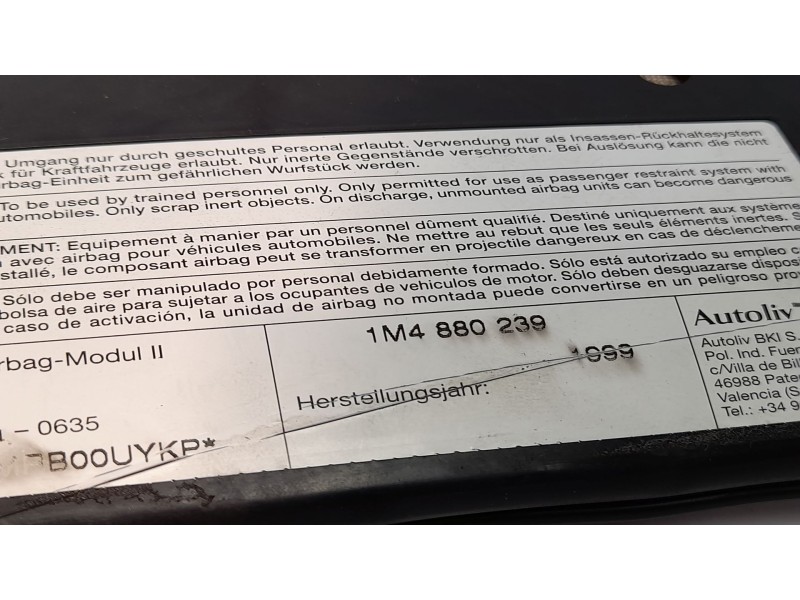 Recambio de airbag lateral izquierdo para seat toledo (1m2) 1.9 tdi referencia OEM IAM 1M4880239  