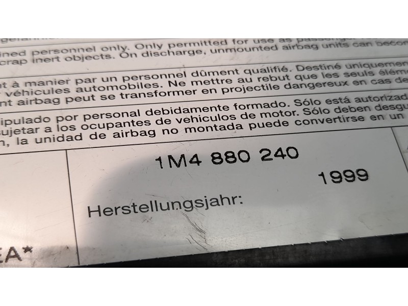 Recambio de airbag lateral derecho para seat toledo (1m2) 1.9 tdi referencia OEM IAM 1M4880240  