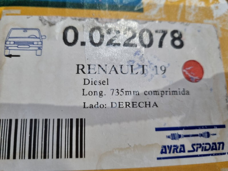 Recambio de transmision delantera derecha para renault 19 (b/c/l53) referencia OEM IAM 3214290 3204098 