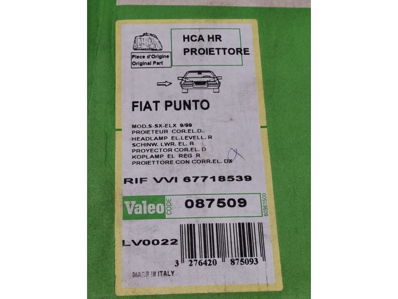 Recambio de faro derecho para fiat punto berlina (188) referencia OEM IAM 087509 67718539 
