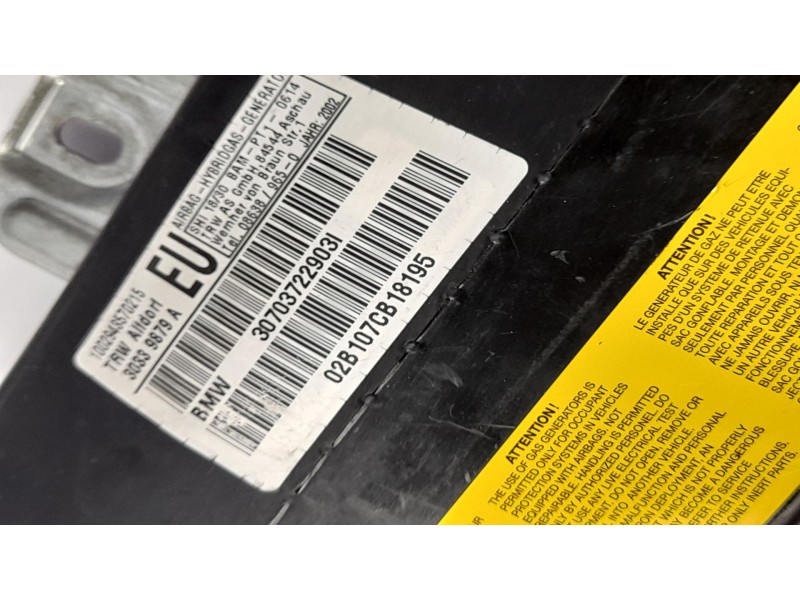 Recambio de airbag lateral delantero izquierdo para bmw serie 3 touring (e46) 320d referencia OEM IAM 30703722903I  