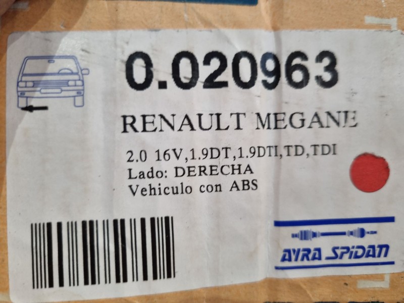 Recambio de transmision delantera derecha para renault modelo sin especificar referencia OEM IAM 20963A3101 3214295A 