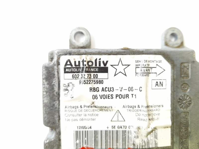 Recambio de centralita airbag para peugeot 206 berlina 1.4 i referencia OEM IAM 9652275980 602327300 