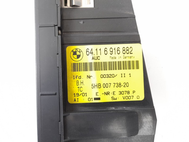 Recambio de mando climatizador para bmw serie 3 berlina (e46) 320d referencia OEM IAM 64116916882 5HB00773820 