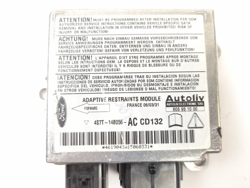 Recambio de centralita airbag para ford mondeo iii (b5y) 2.0 tdci referencia OEM IAM 4S7T14B056AC DDJ8A 