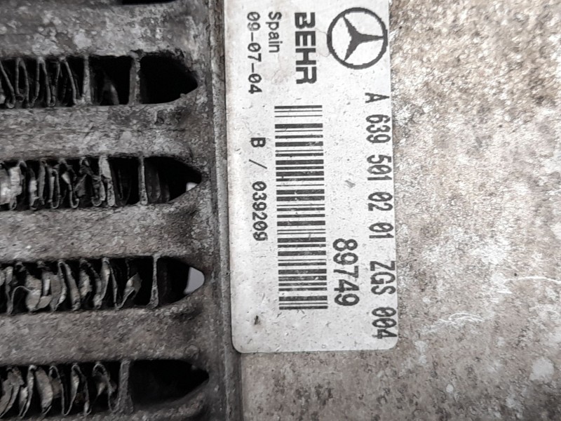 Recambio de intercooler para mercedes-benz vito / mixto furgón (w639) 109 cdi (639.601,03,05) referencia OEM IAM A6395010201  