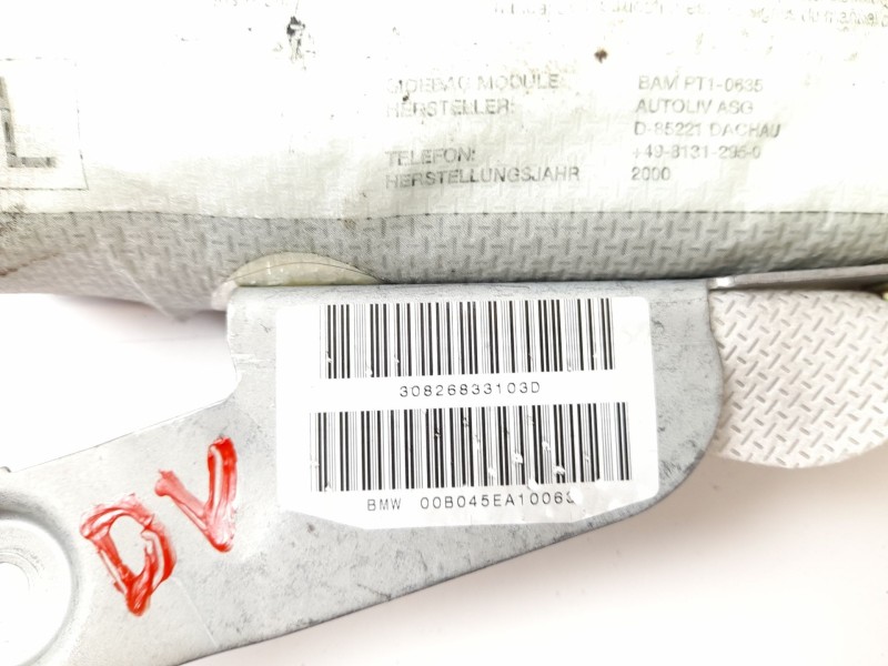 Recambio de airbag lateral delantero izquierdo para bmw serie 5 berlina (e39) 530d referencia OEM IAM 30826833103D  