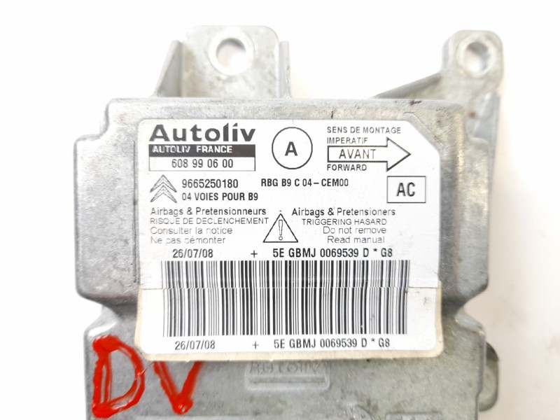 Recambio de centralita airbag para peugeot partner kombi confort referencia OEM IAM 9665250180 608929500 608990600