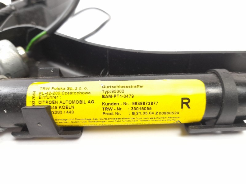 Recambio de pretensor airbag derecho para citroen c2 1.4 hdi referencia OEM IAM 9639873877  33015055